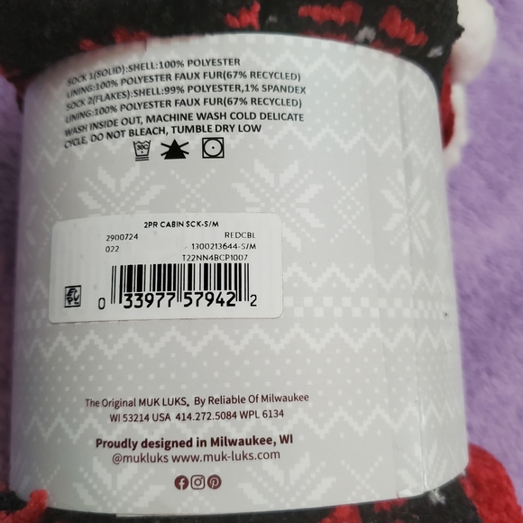 NWT Women's Muk Luks Cabin Socks - Picture 4 of 5